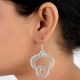 92.5 Sterling Silver Earring With Filigree Work Dangle Earrings