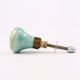 Sea Green Crackle Ceramic Cabinet Knob With Gold Work