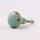 Sea Green Crackle Ceramic Cabinet Knob With Gold Work