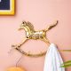 Golden Horse Wall Hanging Brass Hooks