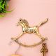 Golden Horse Wall Hanging Brass Hooks