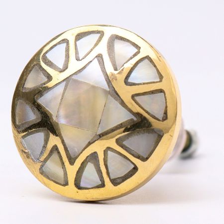 Gold Embroidered Metal Cabinet Knobs