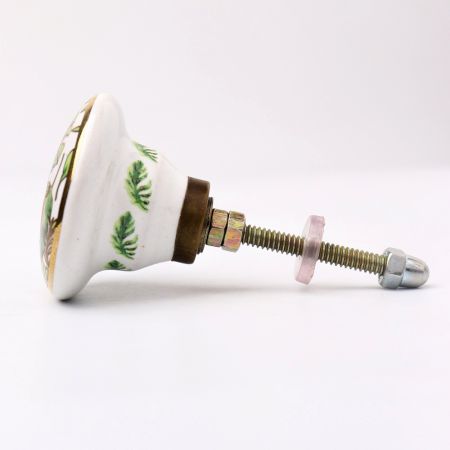 Tropical Macaw birds Ceramic furniture Knobs with gold work