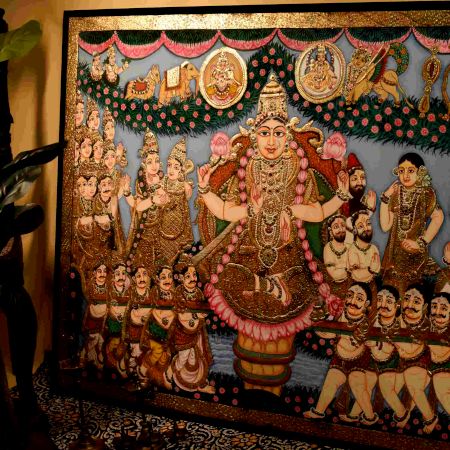 Handmade Tanjore Lakshmi Avatarana Painting for Home Decor