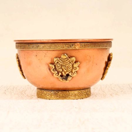 Vintage Handmade Copper Brass Bowl with Engraving