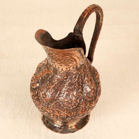 Handcrafted Vintage Copper Islamic Jug with Engraving