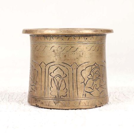 Beautiful Brown Brass Holy Panchpatra Water Pot for Decor