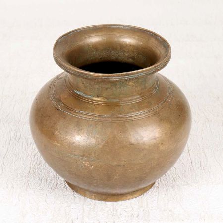 Vintage Finest Brass Holy Water Pot in Himachal Art for Decor