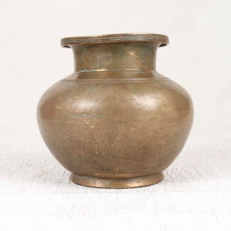 Vintage Finest Brass Holy Water Pot in Himachal Art for Decor