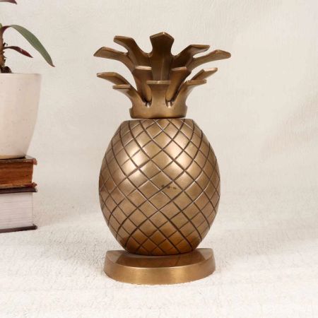 Small Vintage Brass Half Pineapple for Home Decoration