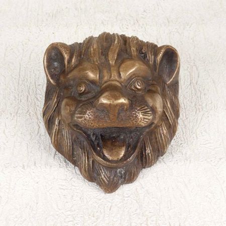 Vintage Finish Brass Lion Head Statue for Paper Weight