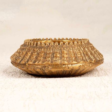 Handcrafted Engraved Brass Tribal Pot for Ashtray and Decoration