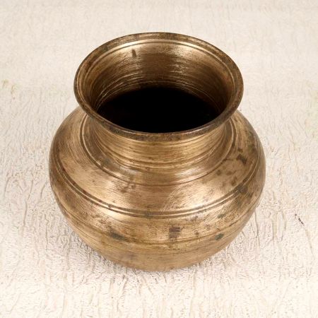 Indian Traditional Brass Pot from Gujarat for Home Decor