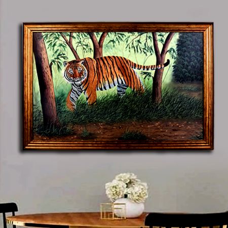Hand Painted Tiger Hardboard Painting for Home Decoration