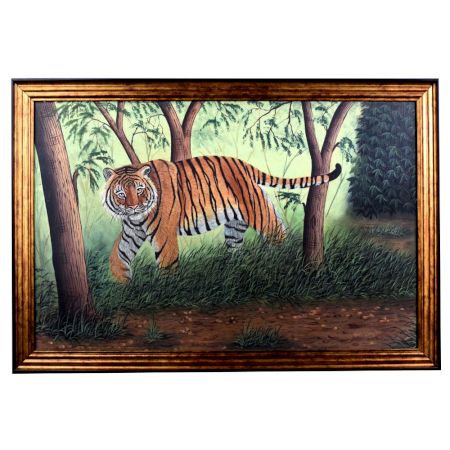 Hand Painted Tiger Hardboard Painting for Home Decoration