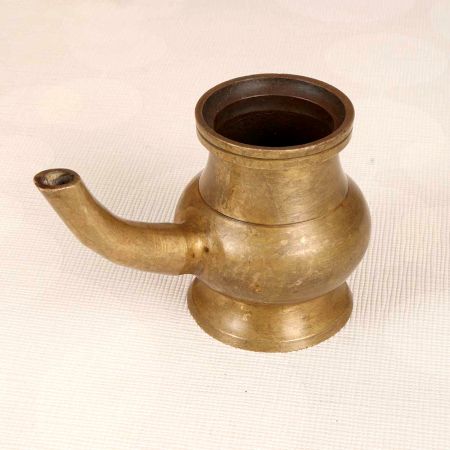 Vintage Brown Handmade Brass Water Pot for Flower Decoration
