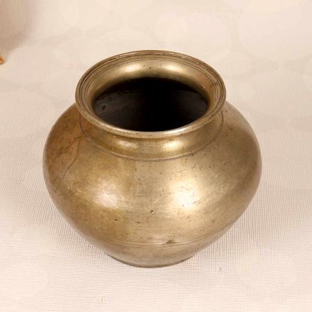 Handmade Finest Brass Holy Water Pot from Bihar for Decor