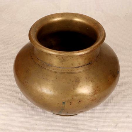 Indian Handmade Brass Holy Water Pot in Vintage Finish