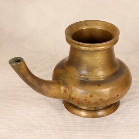 South Indian Brass Holy Water Pot with Spout for Rituals