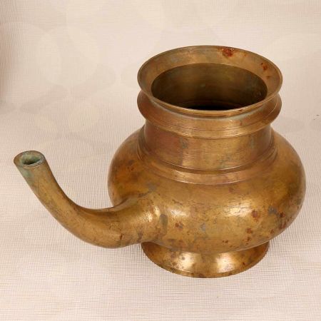 Handcrafted Holy Water Pot with Spout Made of Premium Brass