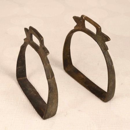 Indian Handcrafted Brass Horse Stirrups for Collection in Pair