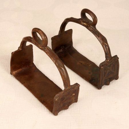 Handcrafted High-Quality Brass Horse Stirrups for Decoration in Pair