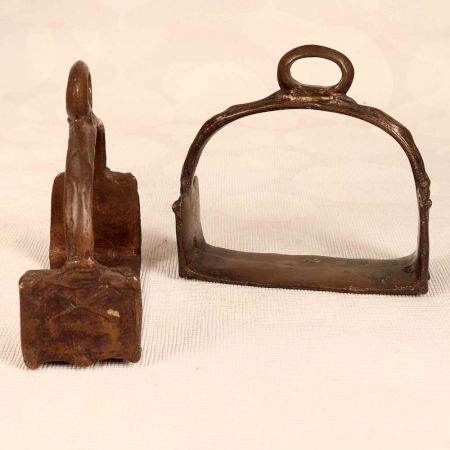Handcrafted High-Quality Brass Horse Stirrups for Decoration in Pair