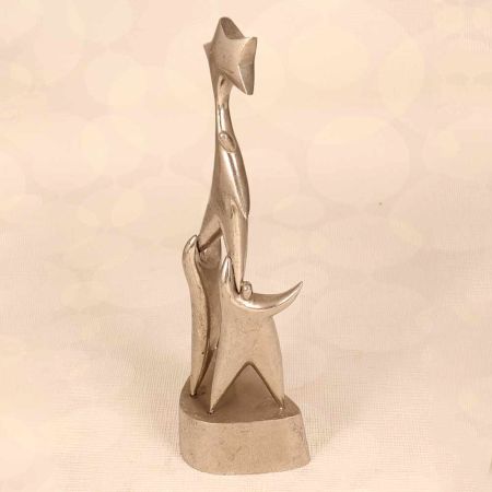 Handmade Premium Brass Nickel Plated Trophy for Decoration
