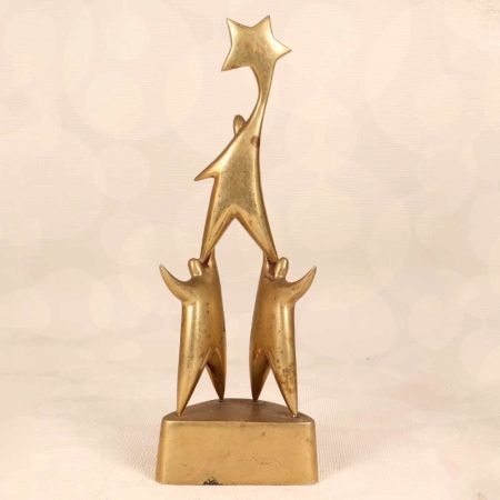 Golden Colour Handcrafted Trophy Made of Premium Brass