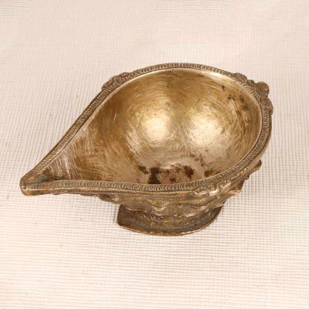 Vintage Handmade Brass Diya Oil Lamp for Home Decor