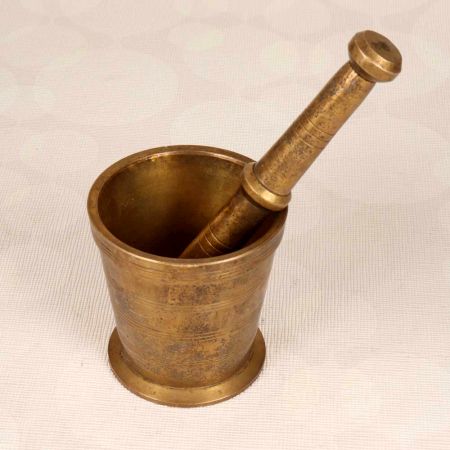 Indian Finest Brass Used Pestle and Mortar for Vintage Collection