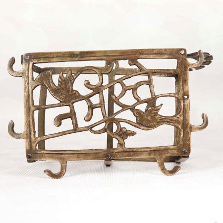 Handcrafted Vintage Brass Trivet with Namaste Text for Decor