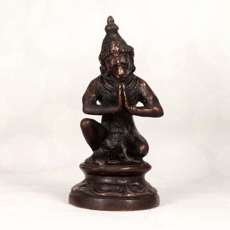 Handmade Finest Brass Lord Hanuman Statue in Sitting Position