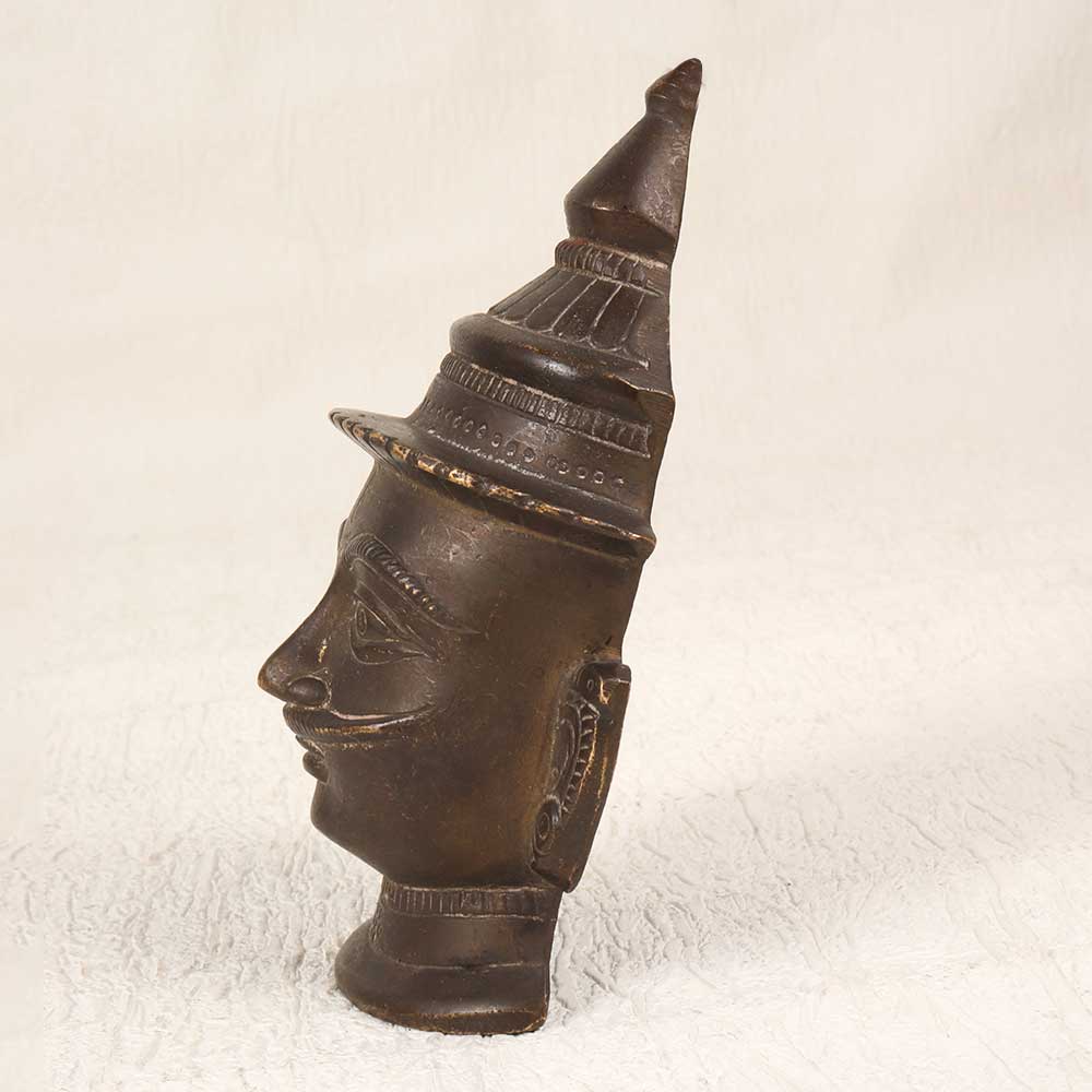 Vintage Brass Holy Lord Shiva Mask for Hanging and Decoration