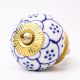 Blue Poinsettia Flower Cabinet Knob