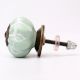 Sage Green Flower Medium Ceramic Melon Cabinet Knob