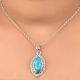 92.5 Sterling Silver Turquoise Pendant Marquise Delicate Wedding Gift