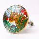 Tropical theme Jaguar Ceramic Cabinet Knobs with gold work