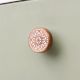 Handmade White and Brown Wooden Round Dresser Knobs