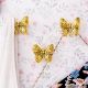 Modern Gold Butterfly Metal Wall Hooks-3 Pieces