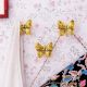 Modern Gold Butterfly Metal Wall Hooks-3 Pieces