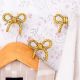 Decorative Gold Bow Metal Wall Hooks- Pack of 3 Pieces