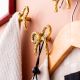 Decorative Gold Bow Metal Wall Hooks- Pack of 3 Pieces