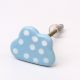 Sky Blue White Dot Cloud Ceramic Cabinet Knob