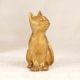 Handcrafted Vintage Brass Cat Statue in Brown Finish for Decor