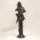 Vintage Brass Statue of Musician Playing Sarangi for Home Decor