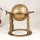 Handcrafted Vintage Brass Islamic Art Globe for Decoration