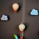 Ceramic Hot Air Balloon Cloud Modern Kids Wall Hook-6 Pieces