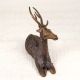 Vintage Finest Brass Sitting Deer Statue in Tribal Art from Odisha