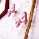 Pink Ceramic Bow Modern Wall Hook-Pack of 3